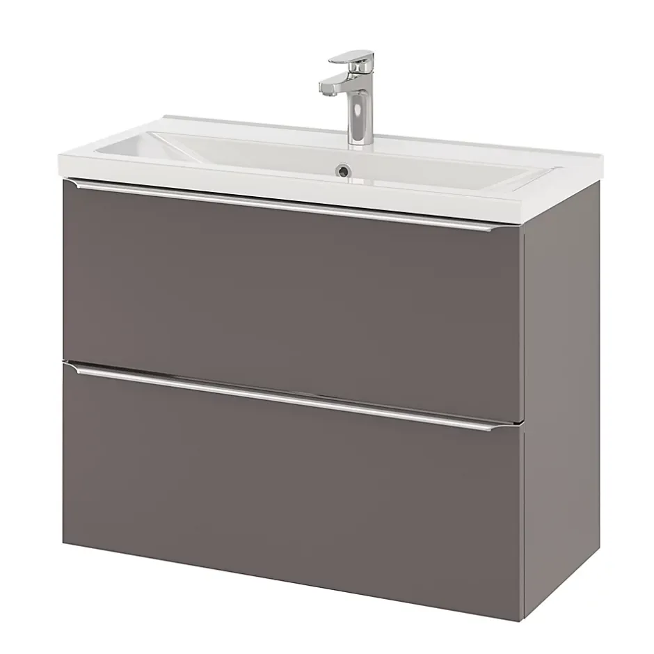 GoodHome Plan vasque faible profondeur blanc Nira 80 cm* Plan Simple Vasque