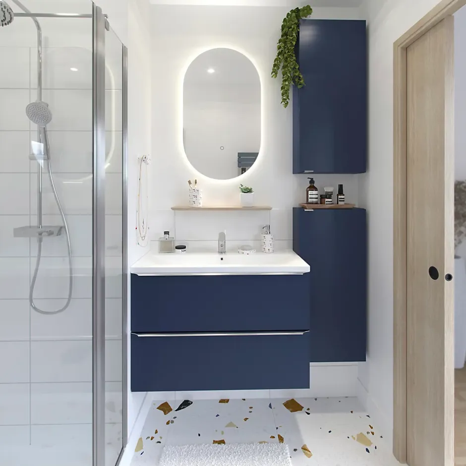 GoodHome Plan vasque faible profondeur blanc Nira 80 cm* Plan Simple Vasque