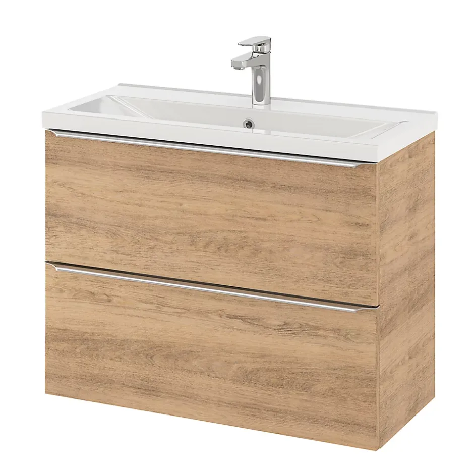 GoodHome Plan vasque faible profondeur blanc Nira 80 cm* Plan Simple Vasque