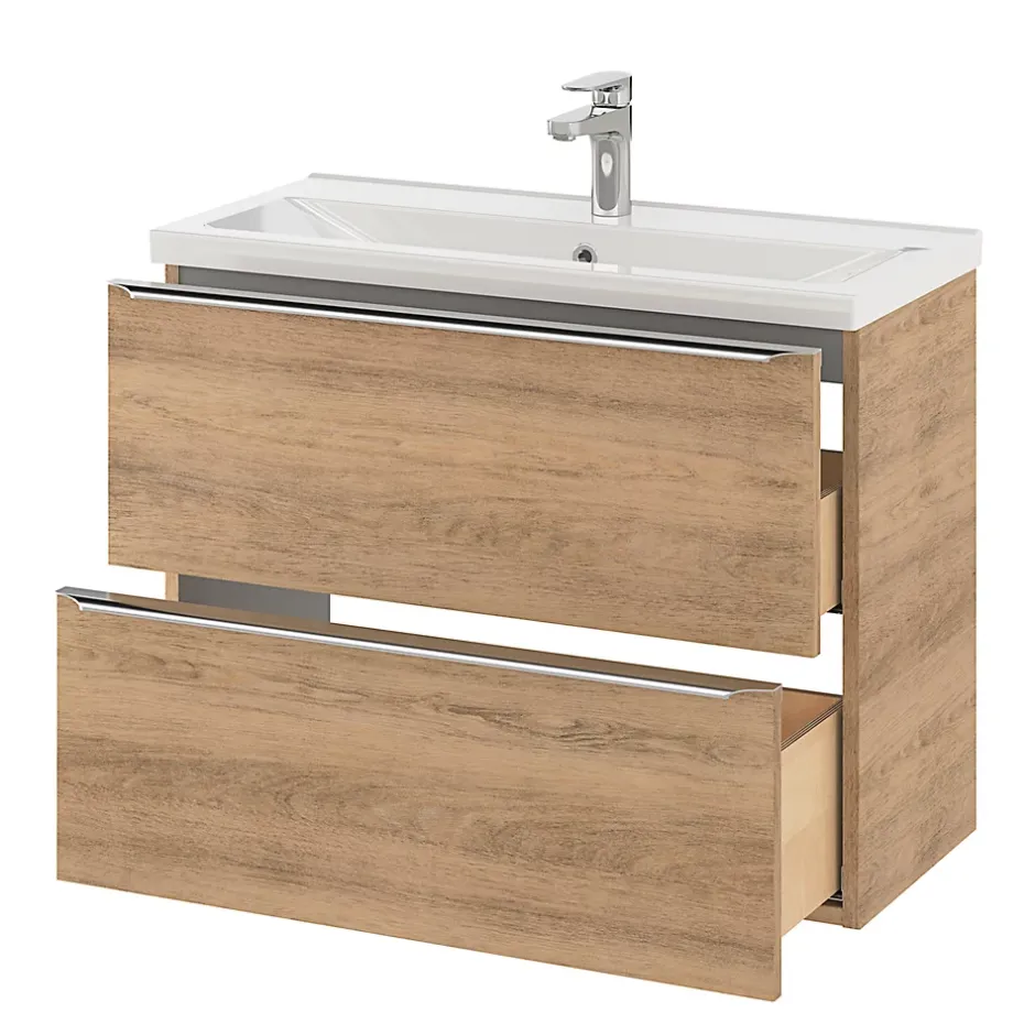 GoodHome Plan vasque faible profondeur blanc Nira 80 cm* Plan Simple Vasque