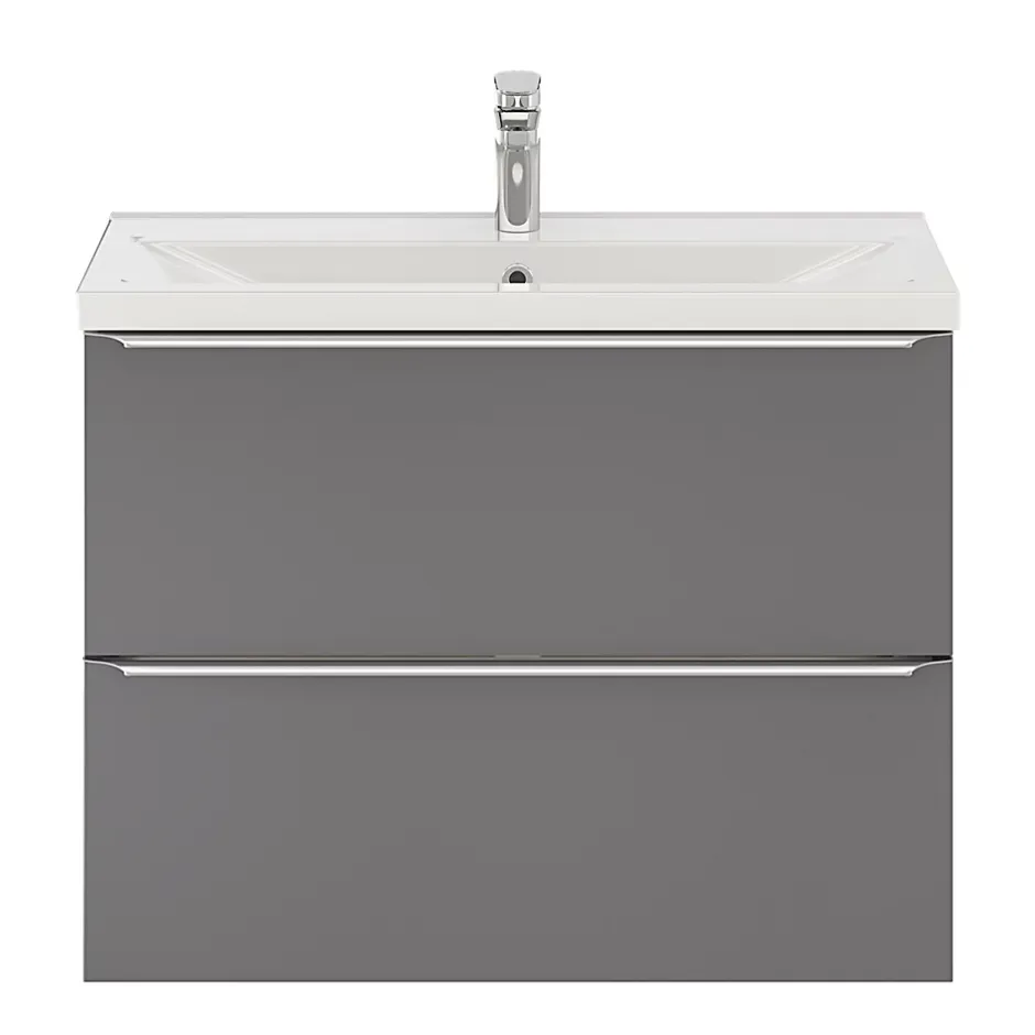 GoodHome Plan vasque faible profondeur blanc Nira 80 cm* Plan Simple Vasque