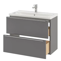 GoodHome Plan vasque faible profondeur blanc Nira 80 cm* Plan Simple Vasque