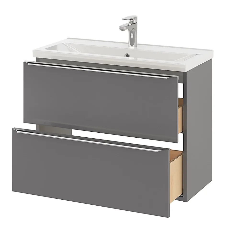 GoodHome Plan vasque faible profondeur blanc Nira 80 cm* Plan Simple Vasque