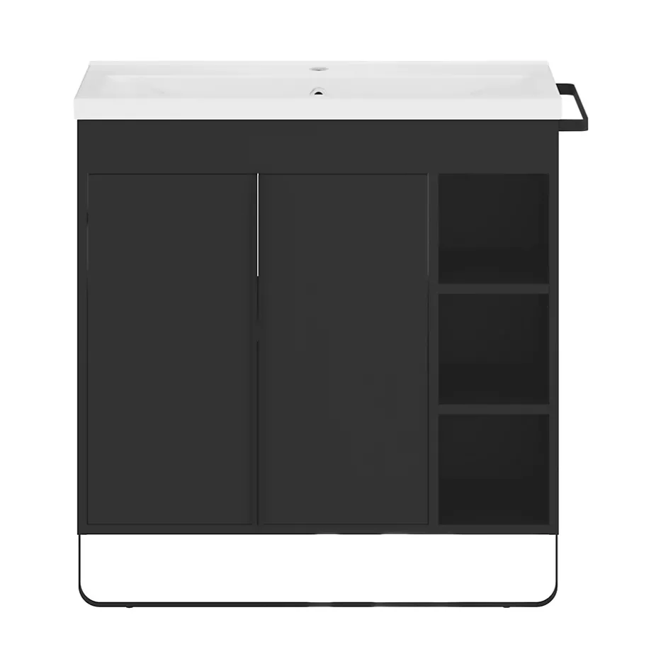 GoodHome Plan vasque faible profondeur blanc Nira 80 cm* Plan Simple Vasque