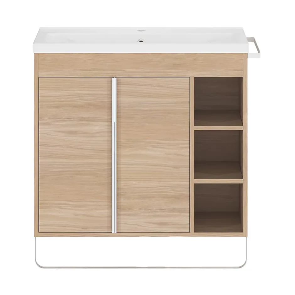 GoodHome Plan vasque faible profondeur blanc Nira 80 cm* Plan Simple Vasque
