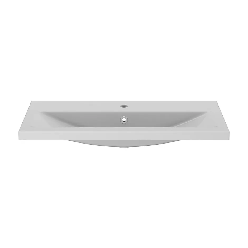 GoodHome Plan vasque faible profondeur blanc Nira 80 cm* Plan Simple Vasque
