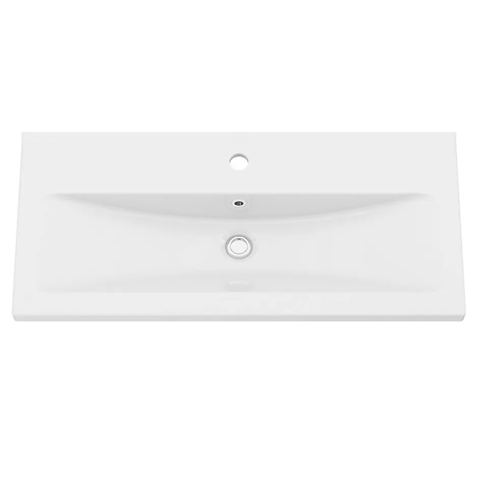 GoodHome Plan vasque faible profondeur blanc Nira 80 cm* Plan Simple Vasque