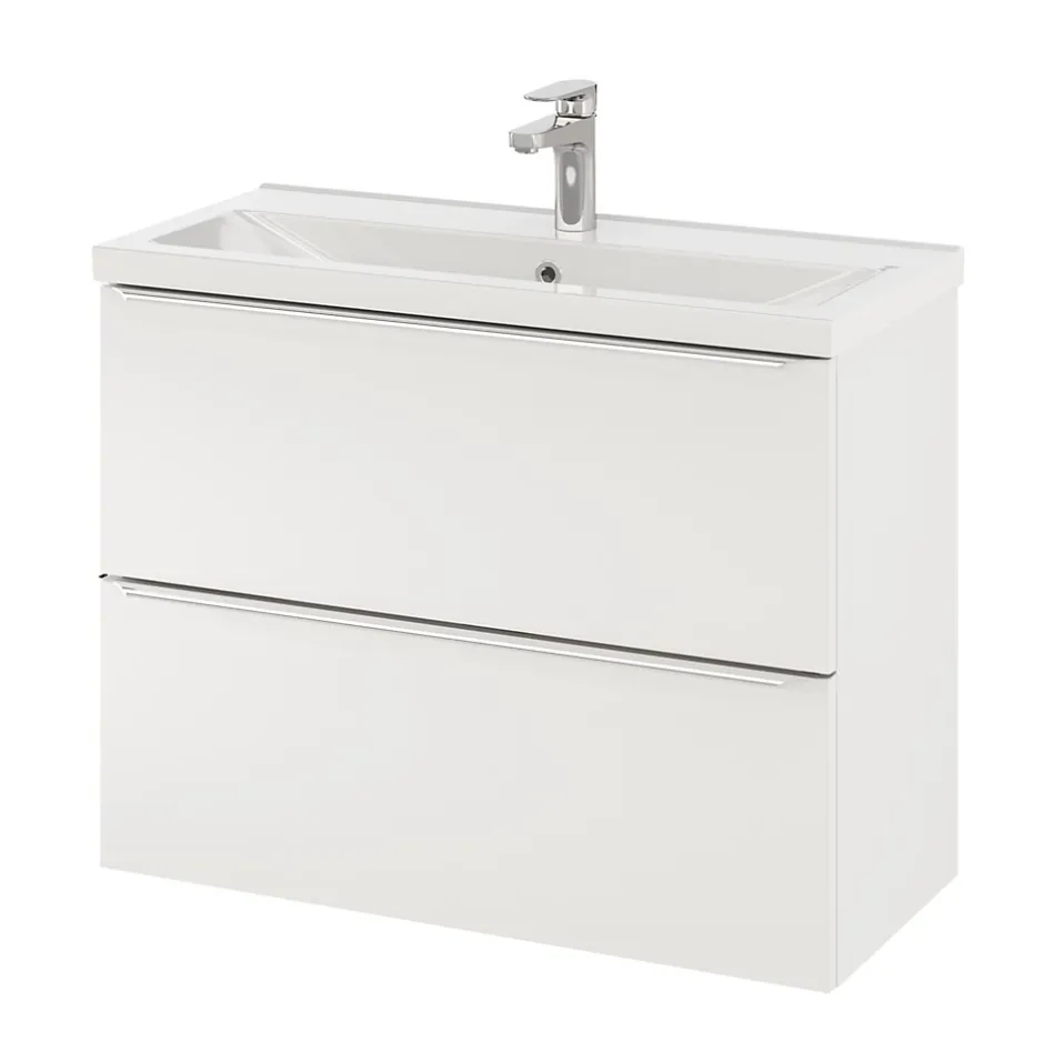 GoodHome Plan vasque faible profondeur blanc Nira 80 cm* Plan Simple Vasque