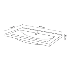 GoodHome Plan vasque faible profondeur blanc Nira 80 cm* Plan Simple Vasque