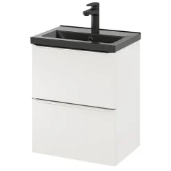 GoodHome Plan vasque faible profondeur noir Nira 50 cm