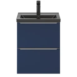 GoodHome Plan vasque faible profondeur noir Nira 50 cm