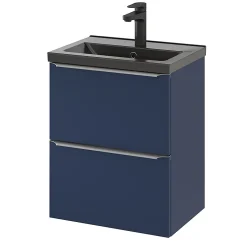 GoodHome Plan vasque faible profondeur noir Nira 50 cm