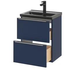 GoodHome Plan vasque faible profondeur noir Nira 50 cm