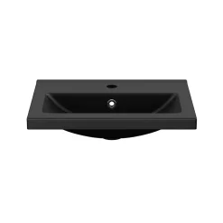 GoodHome Plan vasque faible profondeur noir Nira 60 cm
