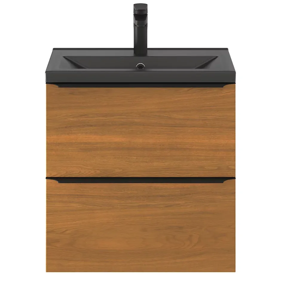 GoodHome Plan vasque faible profondeur noir Nira 60 cm