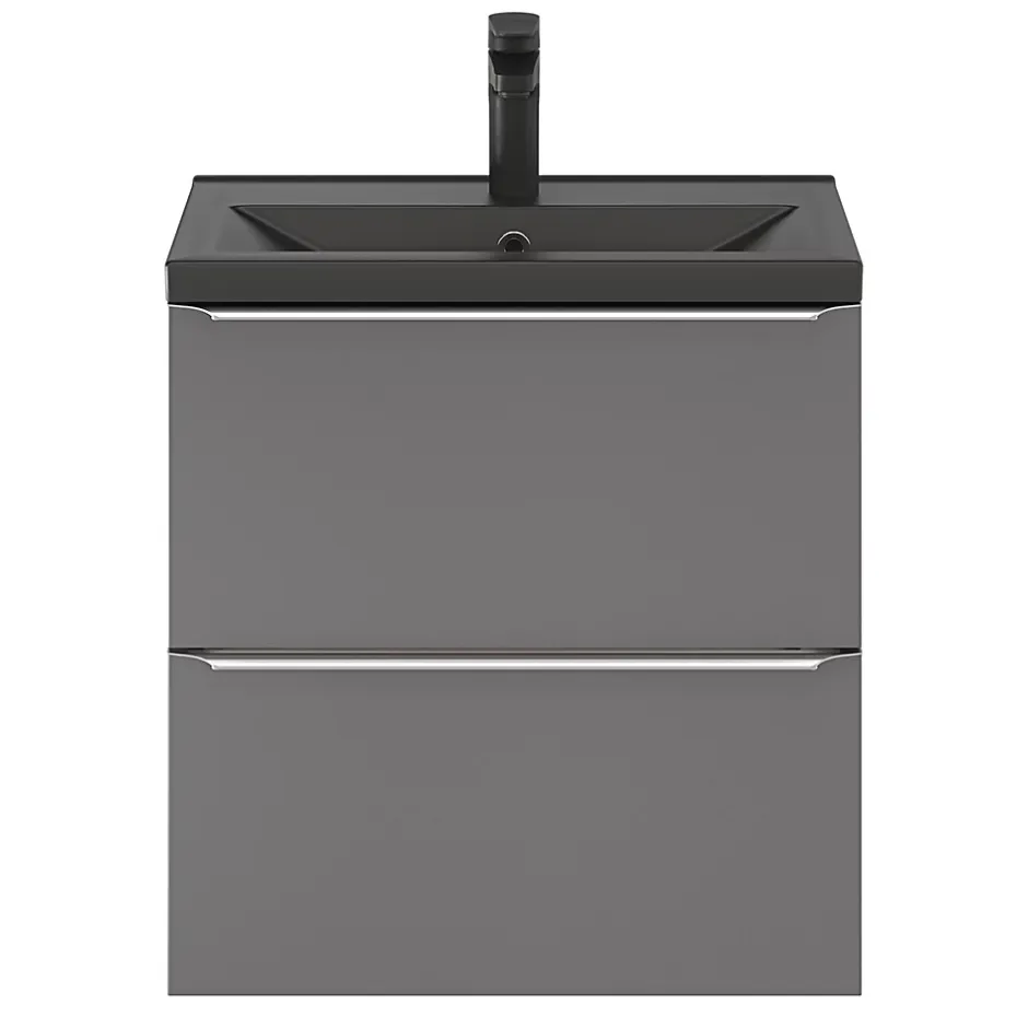 GoodHome Plan vasque faible profondeur noir Nira 60 cm