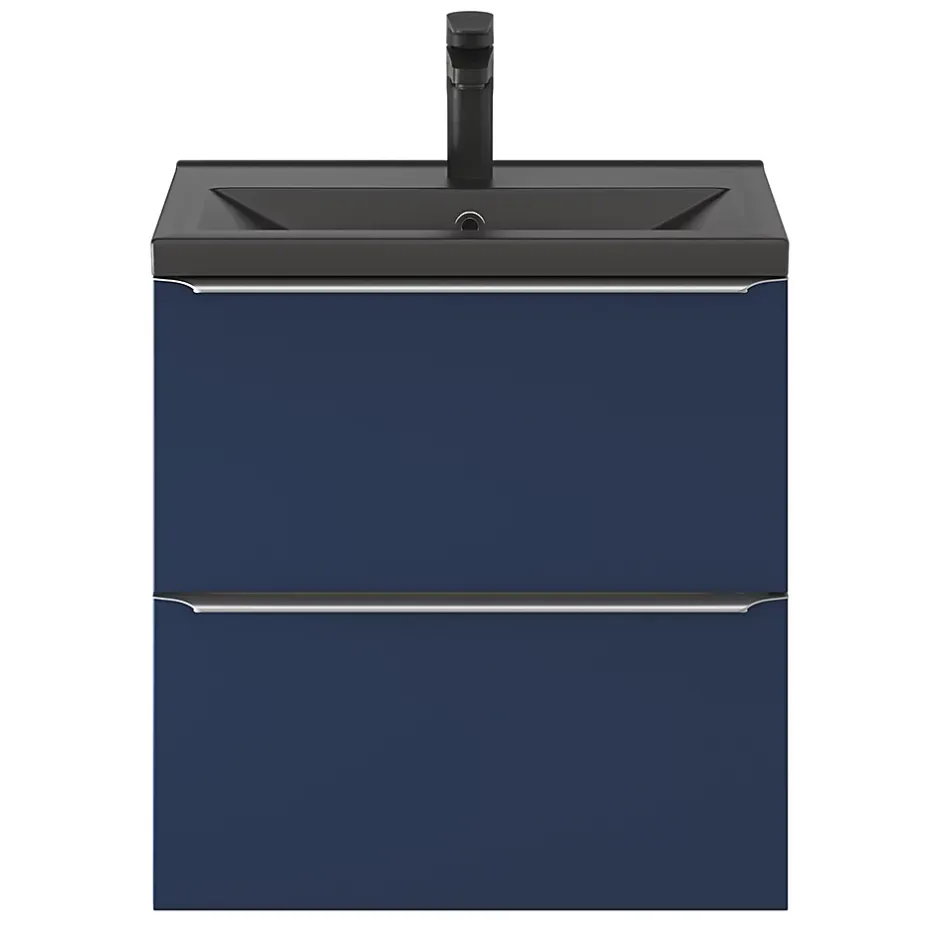 GoodHome Plan vasque faible profondeur noir Nira 60 cm