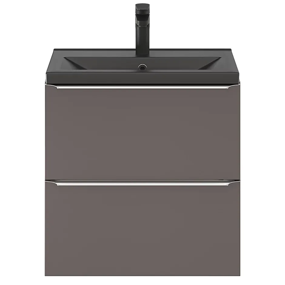 GoodHome Plan vasque faible profondeur noir Nira 60 cm