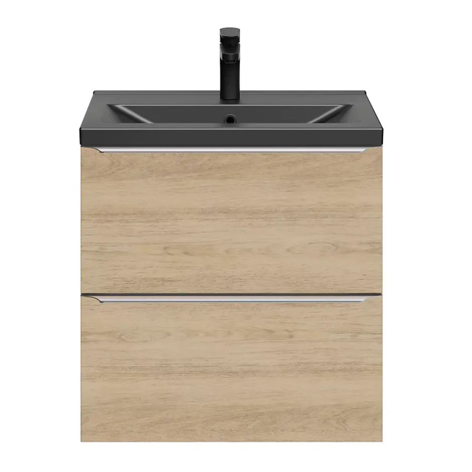 GoodHome Plan vasque faible profondeur noir Nira 60 cm