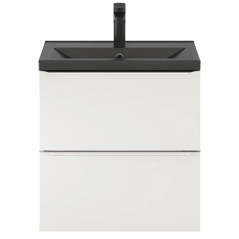 GoodHome Plan vasque faible profondeur noir Nira 60 cm