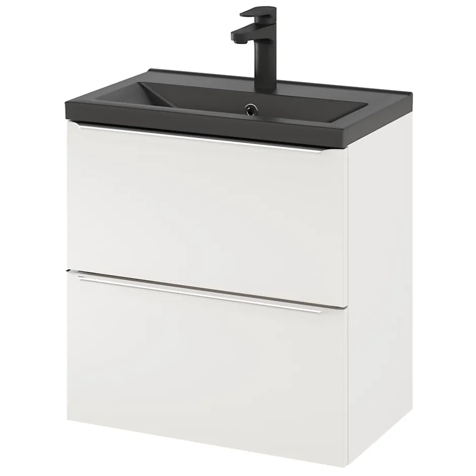GoodHome Plan vasque faible profondeur noir Nira 60 cm