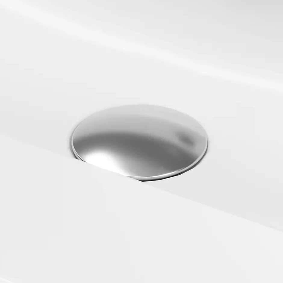 GoodHome Plan vasque l.100,6 x H.12,3 x P.45,2 cm, en céramique blanche, levanna