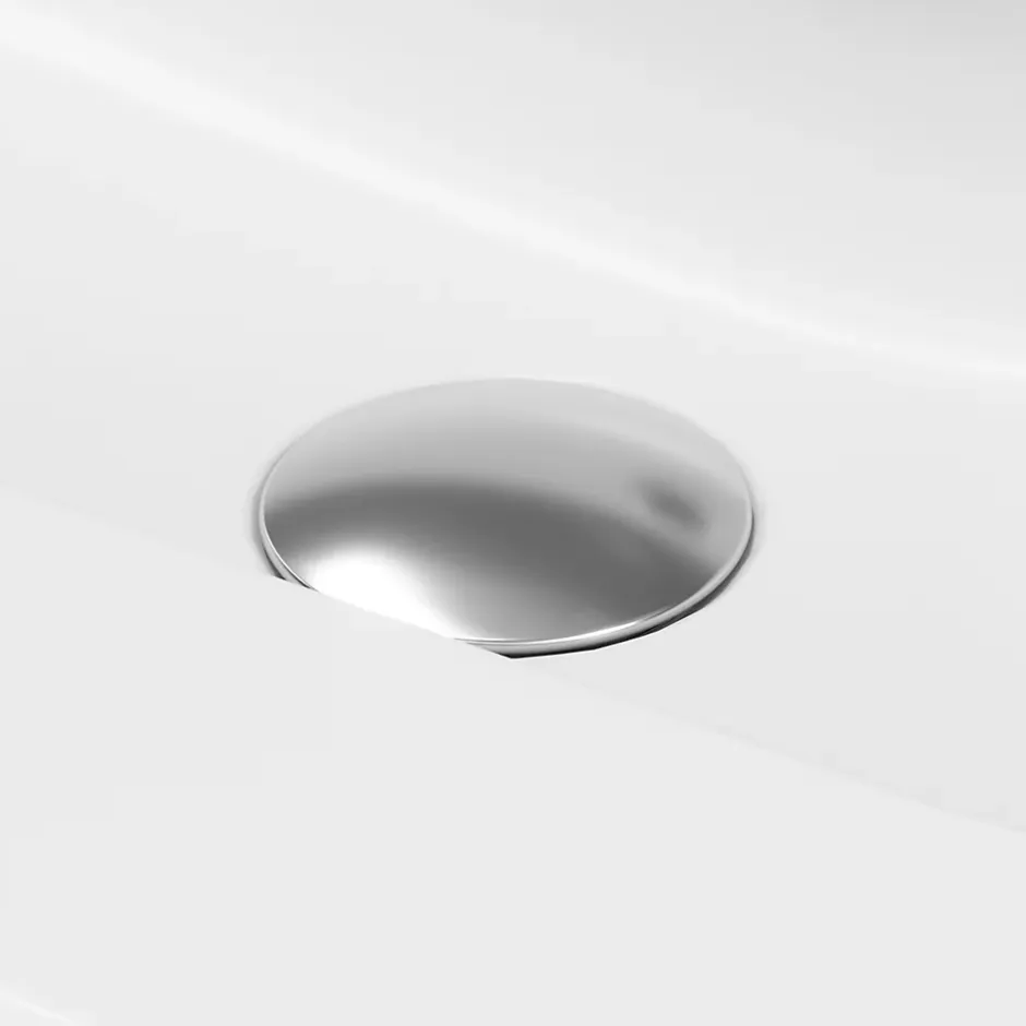 GoodHome Plan vasque l.60,6 x H.12,3 x P.45,2 cm, en céramique blanche, levanna* Plan Simple Vasque
