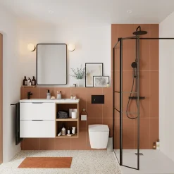 GoodHome Plan vasque l.100 x P.45 cm en céramique avec plage de dépose à droite, blanc, Kentia