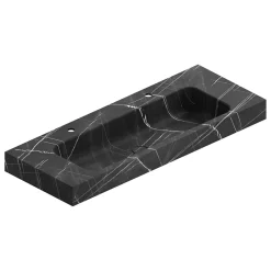 Ipiemme SRL Plan vasque L.120 x P.45,3 x H.10 cm, finition noir veiné, Stonetec