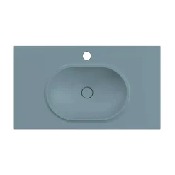 Poalgi Plan vasque lavabo résine Wraitom 80x46 cm vert liquen série Bül* Plan Simple Vasque