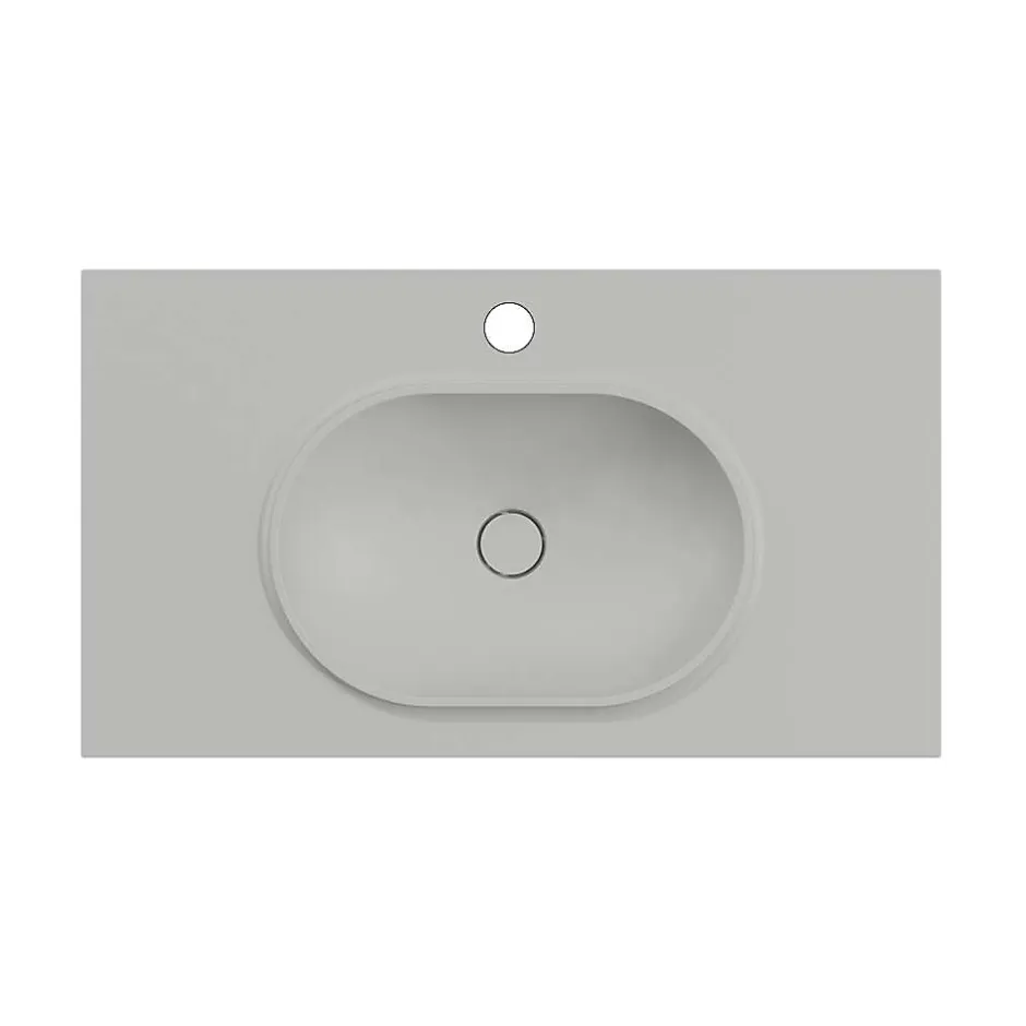 Poalgi Plan vasque lavabo résine Wraitom 100x46 cm gris humo série Bül* Plan Simple Vasque