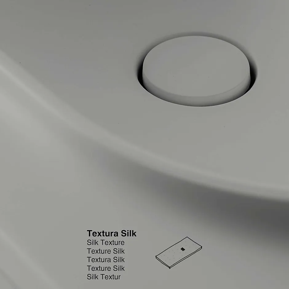 Poalgi Plan vasque lavabo résine Wraitom 100x46 cm gris humo série Bül* Plan Simple Vasque