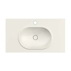 Poalgi Plan vasque lavabo résine Wraitom 100x46 cm blanc marfil série Bül* Plan Simple Vasque