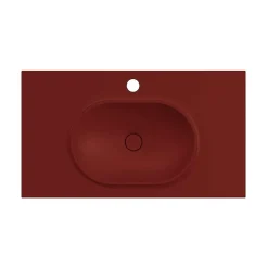 Poalgi Plan vasque lavabo résine Wraitom 80x46 cm rouge tassili série Bül
