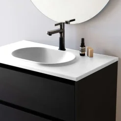 Poalgi Plan vasque lavabo résine Wraitom 100x46 cm blanc série Bül* Plan Simple Vasque