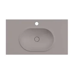 Poalgi Plan vasque lavabo résine Wraitom 80x46 cm gris concret série Bül