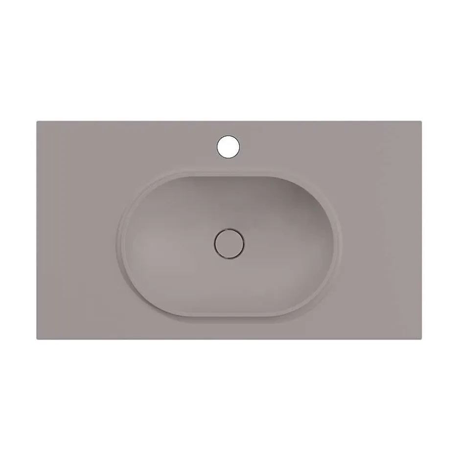 Poalgi Plan vasque lavabo résine Wraitom 80x46 cm gris concret série Bül