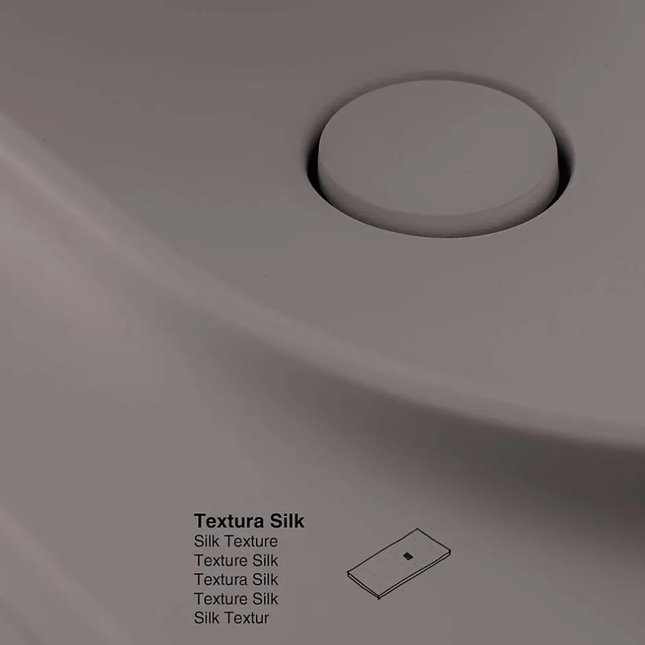 Poalgi Plan vasque lavabo résine Wraitom 80x46 cm gris concret série Bül