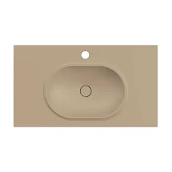 Poalgi Plan vasque lavabo résine Wraitom 120x46 cm beige albero série Bül