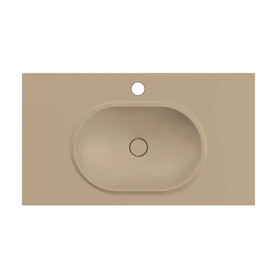 Poalgi Plan vasque lavabo résine Wraitom 120x46 cm beige albero série Bül