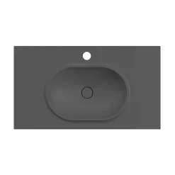 Poalgi Plan vasque lavabo résine Wraitom 120x46 cm noir antracita série Bül