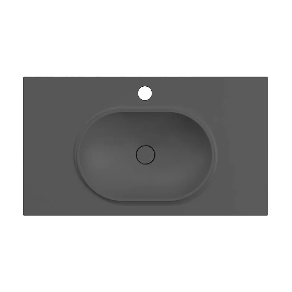 Poalgi Plan vasque lavabo résine Wraitom 120x46 cm noir antracita série Bül