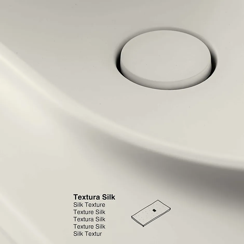 Poalgi Plan vasque lavabo résine Wraitom 120x46 cm blanc marfil série Bül