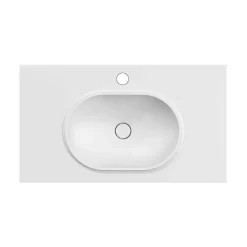 Poalgi Plan vasque lavabo résine Wraitom 80x46 cm blanc série Bül* Plan Simple Vasque