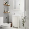 GoodHome Plan vasque lave-mains blanc Lana L. 44,7 x H. 14,2 x P. 30,7 cm
