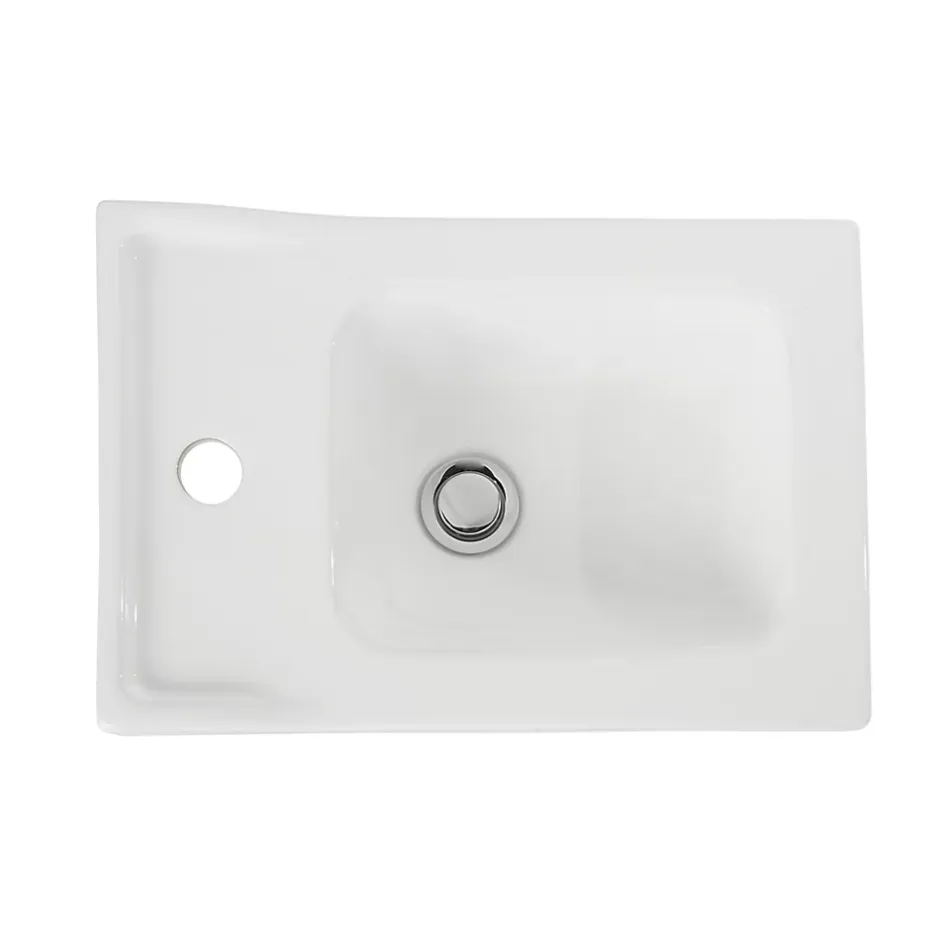 GoodHome Plan vasque lave-mains blanc Lana L. 44,7 x H. 14,2 x P. 30,7 cm
