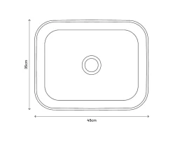 GoodHome Plan vasque lave-mains blanc Lana L. 44,7 x H. 14,2 x P. 30,7 cm