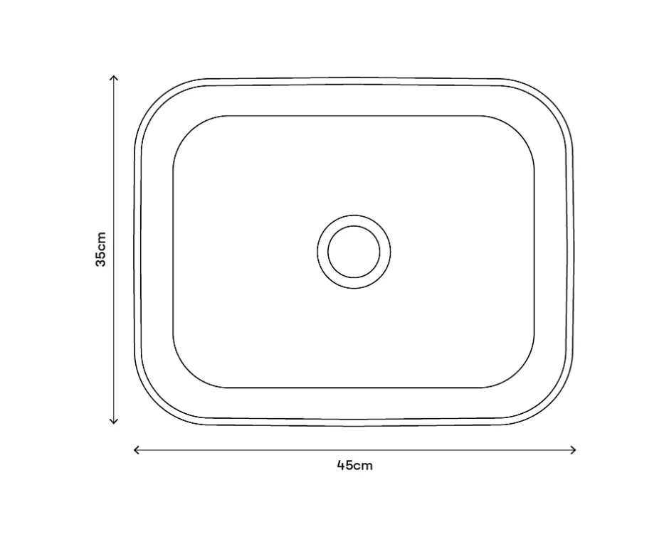 GoodHome Plan vasque lave-mains blanc Lana L. 44,7 x H. 14,2 x P. 30,7 cm