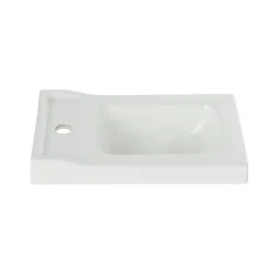 GoodHome Plan vasque lave-mains blanc Lana L. 44,7 x H. 14,2 x P. 30,7 cm
