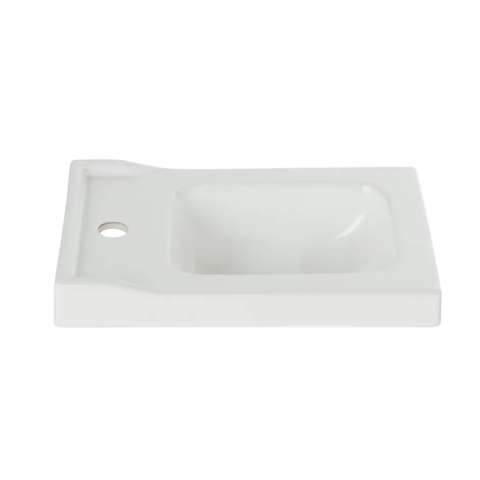 GoodHome Plan vasque lave-mains blanc Lana L. 44,7 x H. 14,2 x P. 30,7 cm